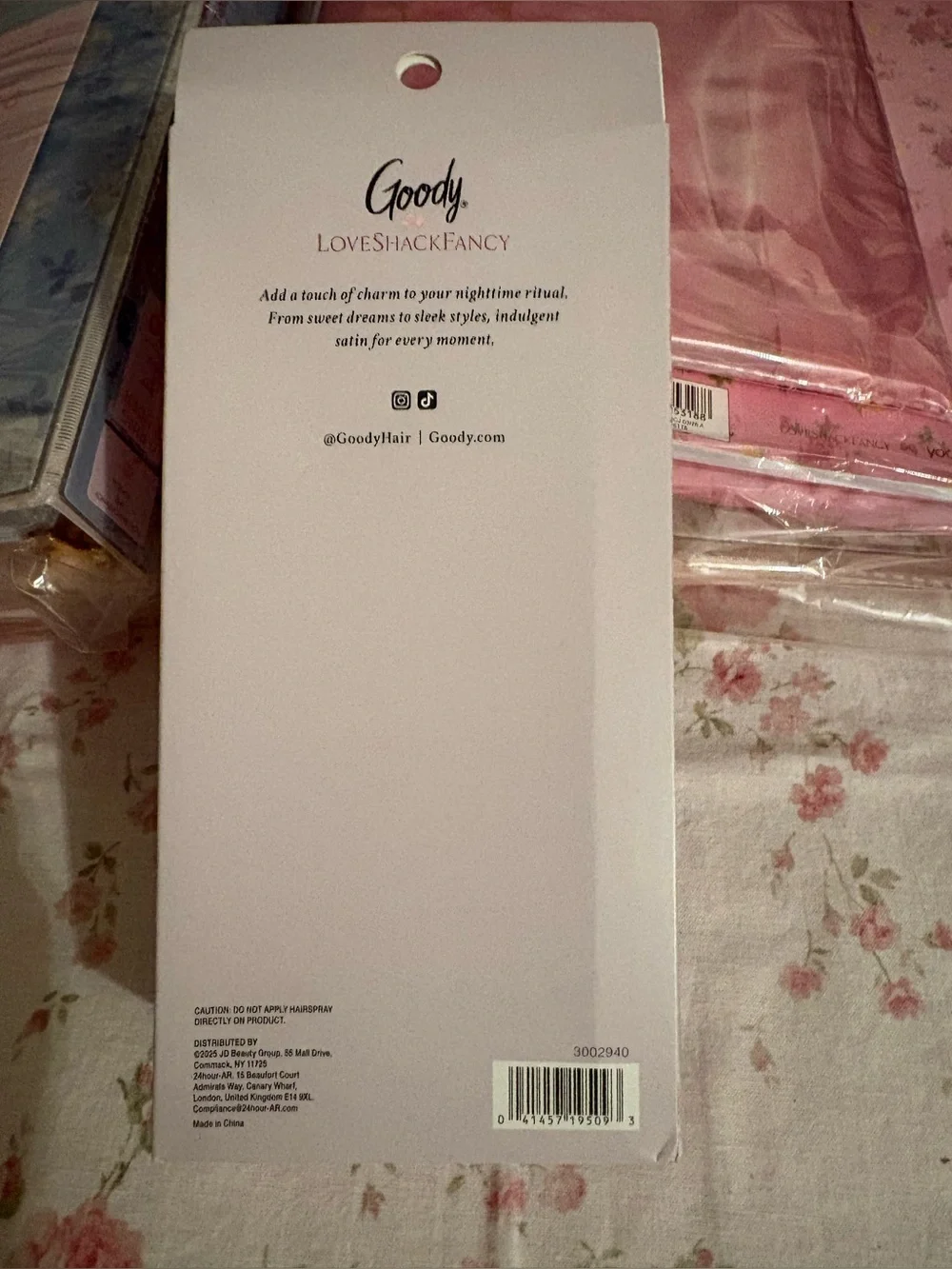 LoveShackFancy X Target- Happy Thoughts Sleep Mask & Scrunchie 2 Count Hibiscus